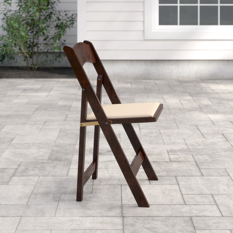 Lark Manor Prompton Wood Folding Chair with Vinyl Padded Seat & Reviews Wayfair